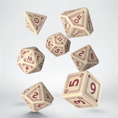RuneQuest Beige & Burgundy Dice Set (7) Q-Workshop