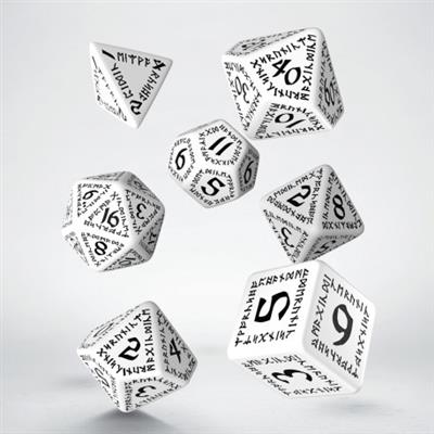 Runic White & Black Dice Set (7) Q-Workshop