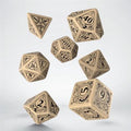 Steampunk Beige & Black Dice Set (7) Q-Workshop