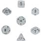 Chessex Frosted 7-Die Set - Clear med Svart Chessex