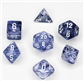 Chessex Nebula 7-Tärningsset - Svart med Vit Chessex