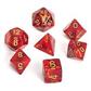 Chessex Scarab 7-Die Set - Scarlet med guld Chessex