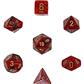 Chessex Vortex 7-Tärningsset - Burgundy med Guld Chessex