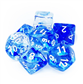Chessex Nebula 7-Die Set - Mörkblå med vit Chessex