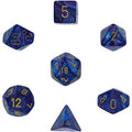 Chessex Lustrous 7-Tärningsset - Lila med Guld Chessex