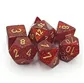 Chessex Glitter Polyhedral 7-Tärningsset - Rubin med Guld Chessex