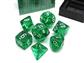 Chessex Translucent Polyhedral 7-Die Set - Grön/Vit Chessex