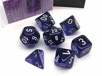 Chessex Translucent Polyhedral 7-Die Set - Lila/Vit Chessex