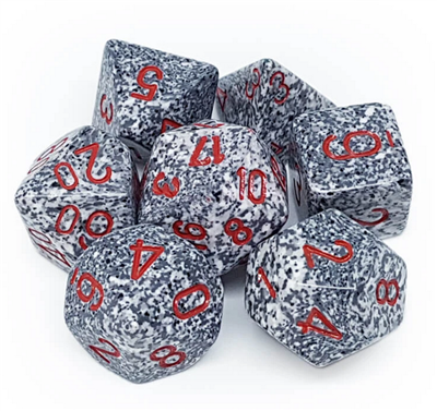 Chessex Speckled Polyhedral Tärningsset - Granit Chessex