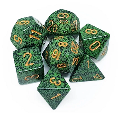 Chessex Speckled Polyhedral Tärningsset - Golden Recon Chessex
