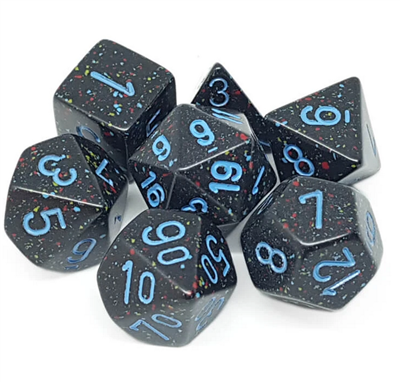 Chessex Speckled Polyhedral 7-Tärningsset - Blå Stjärnor Chessex