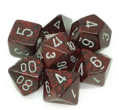 Chessex Speckled Polyhedral 7-Die Set - Silver Volcano Chessex
