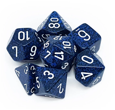 Chessex Speckled Polyhedral 7-Tärningsset - Stealth Chessex