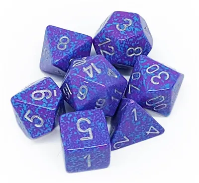 Chessex Speckled Polyhedral 7-Tärningsset - Silver Tetra Chessex