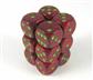 Chessex Speckled 16mm d6 Tärningar med Pips - Jordgubbe (12 Tärningar) Chessex
