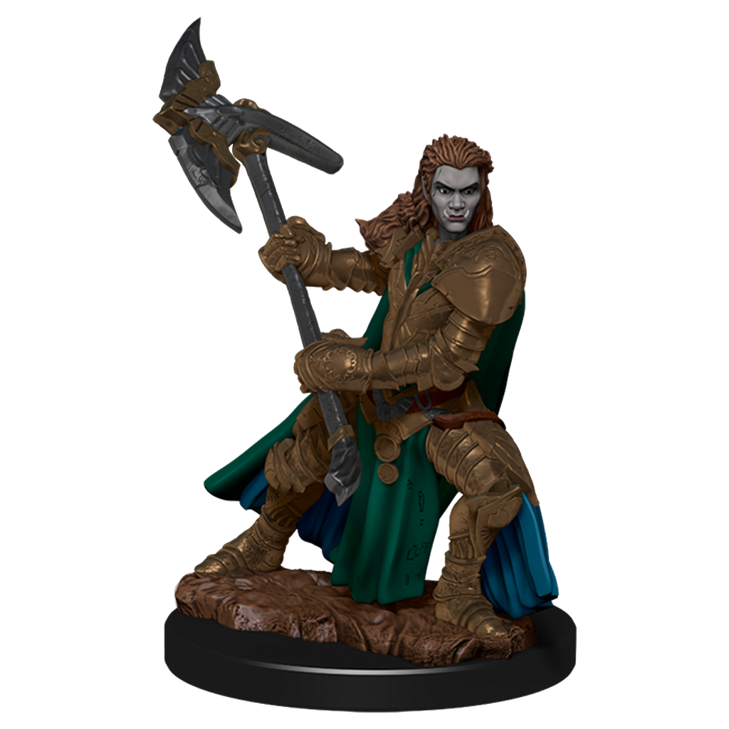D&D Icons of the Realms: Premium Målad Figur - Halv-Ork Krigare Kvinna WizKids/NECA