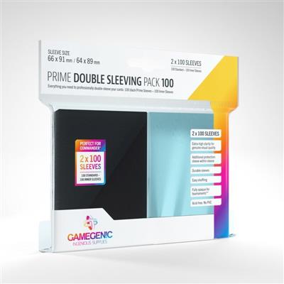 Gamegenic Prime Double Sleeving Pack Clear/Black (2x100 Sleeves) Gamegenic