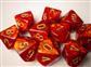 Chessex Ten D10 Set - Scarab Scarlet med Guld Chessex
