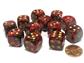 Chessex 16mm d6 med pips Dice Blocks (12 Dice) - Vortex Burgundy m/guld Chessex