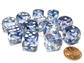 Chessex 16mm d6 tärningar (12 stycken) - Nebula Dark Blue med vita prickar Chessex