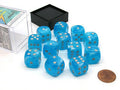 Chessex 16mm d6 med pips Tärningsblock (12 Tärningar) - Luminary Sky/silver Chessex