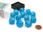 Chessex 16mm d6 med pips Tärningsblock (12 Tärningar) - Luminary Sky/silver Chessex