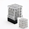 Chessex Signature 12mm d6 med pips tärningsblock (36 tärningar) - Frostad klar med svart Chessex