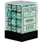 Chessex 12mm d6 Dice Blocks med Pips (36 Stycken) - Marmor Oxi-Koppar/Vit Chessex