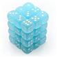 Chessex 12mm d6 Dice Blocks - Frosted Teal with White (36 Dice) Chessex