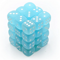 Chessex 12mm d6 Dice Blocks - Frosted Teal with White (36 Dice) Chessex