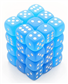 Chessex Signature 12mm d6 Dice Blocks - Frosted Caribbean Blue Chessex