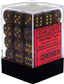 Chessex Signature 12mm d6 Tärningsblock (36 Tärningar) - Scarab Blue Blood med Guld Chessex
