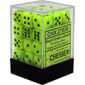 Chessex 12mm d6 Dice Blocks - Vortex Bright Green (36 Dice) Chessex