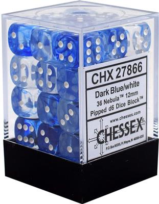 Chessex Signature 12mm d6 Dice Blocks - Nebula Dark Blue Chessex