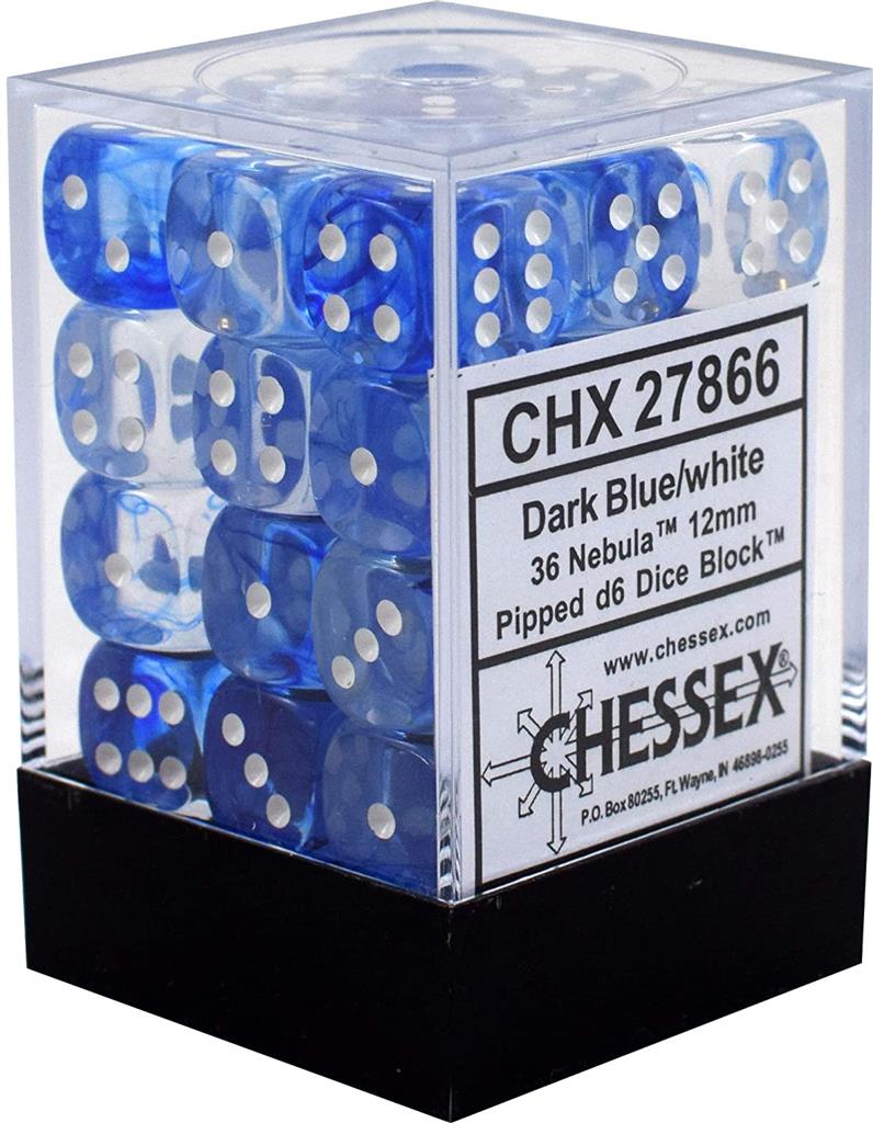 Chessex Signature 12mm d6 Dice Blocks - Nebula Dark Blue Chessex