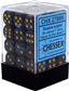 Chessex Signature 12mm d6 med pips Tärningsblock (36 Tärningar) - Lustrous Shadow med Guld Chessex