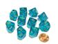 Chessex Borealis Teal/gold Luminary Set d10s - 10-pack Chessex