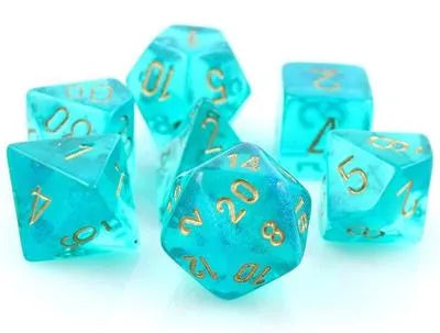 Chessex Borealis Polyhedral Tärningsset Teal/Guld Luminary Chessex