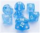 Chessex Borealis Polyhedral Tärningsset i Himmelblå/Vit Chessex