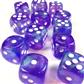 Chessex Borealis 16mm d6 Lila/Vit Luminary Tärningsblock (12 tärningar) Chessex