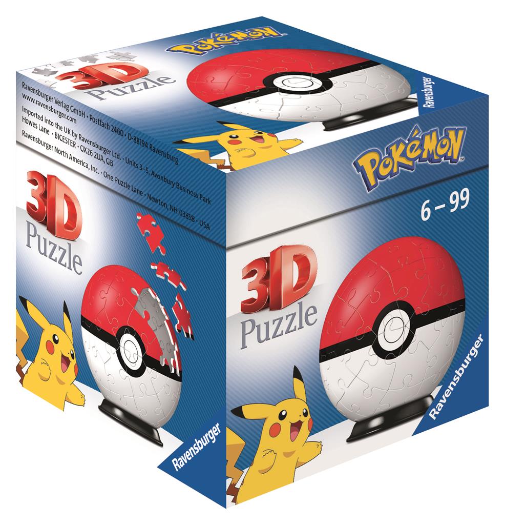 Ravensburger 3D Puzzle-Ball - Pokémon Pokéballs - Pokéball Classic 54p - Unique and Entertaining Puzzle