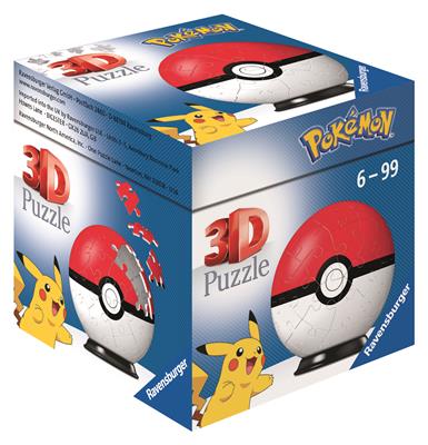 Ravensburger 3D Puzzle-Ball - Pokémon Pokéballs - Pokéball Classic 54p - Unique and Entertaining Puzzle