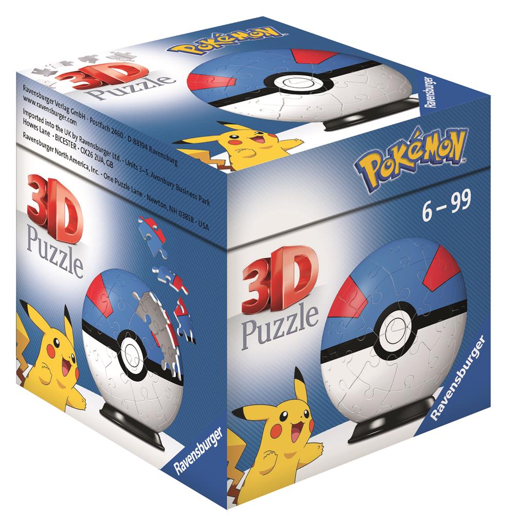 Ravensburger 3D Puzzle-Ball - Pokémon Pokéballs - Superball 54 delar Ravensburger