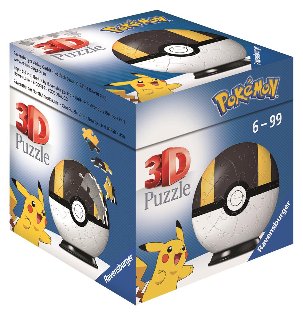 3D Puzzle-Boll - Pokémon Pokéballs - Hyperball 54 delar Ravensburger