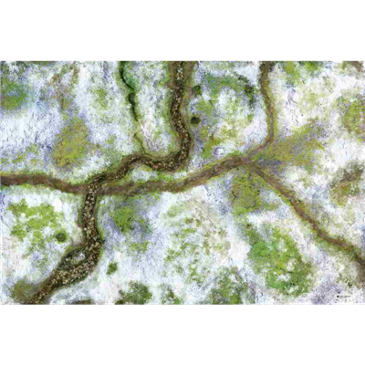 Kraken Wargames Gaming Mat - Snow Valley 44"x60" Kraken Wargames