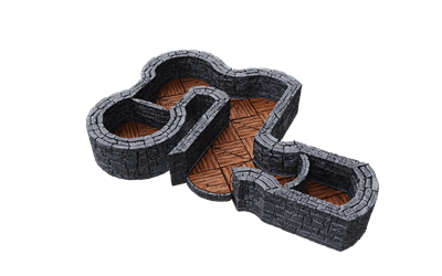 WarLock Tiles: Expansion Pack - 1 tum Dungeon Angles & Kurvor