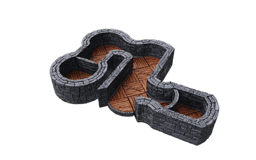 WarLock Tiles: Expansion Pack - 1 tum Dungeon Angles & Kurvor