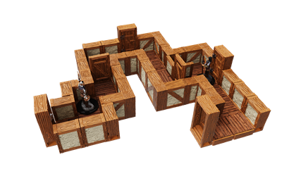 WarLock Tiles: Expansion Pack - 1 in. Town & Village Straight Walls
