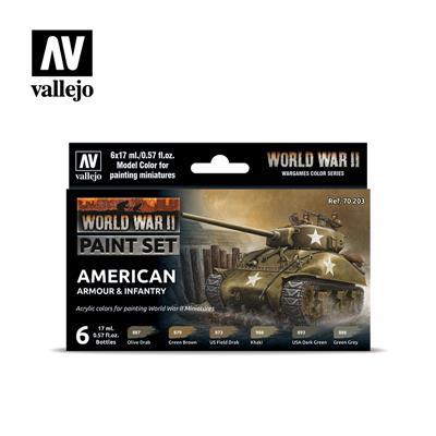 Vallejo WWII Amerikansk Armour & Infanteri Färgset Gale Force Nine