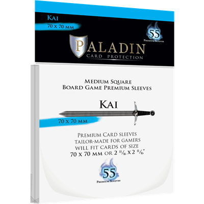 Paladin Sleeves - Kai Premium Square 70x70mm (55 Sleeves) Board&Dice